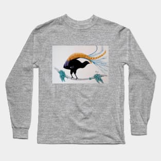 Australian Lyre Bird painting Long Sleeve T-Shirt